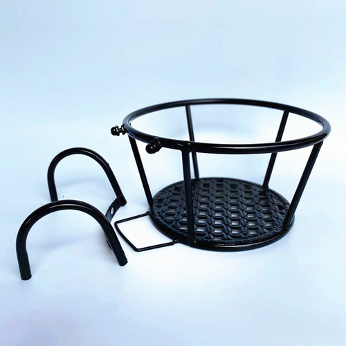 2 Maceta Colgante Soporte Estante Barandilla Balcón Negro