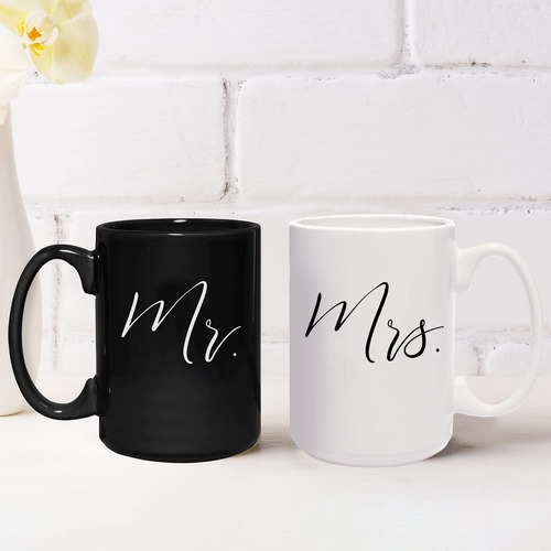 Tazas A Juego Mr And Mrs De Canopy Street, 2 Tazas Gigantes