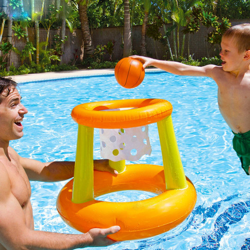 Juego Flotante Aro Basket Inflable + Pelota - Kidscool