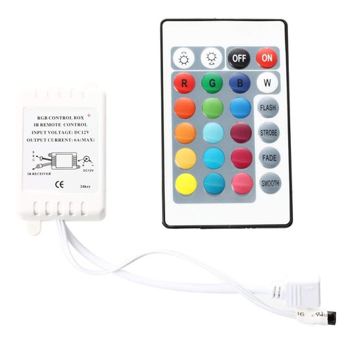 Imagen 2 de 2 de Combo 5 Metros Tira Led Exterior Rgb 5050 +control 24teclas