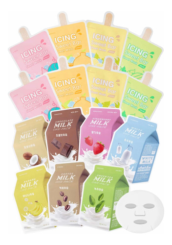 Pack De 7 A'pieu Milk One Pack & Icing Sweet Bar Sheet Mask