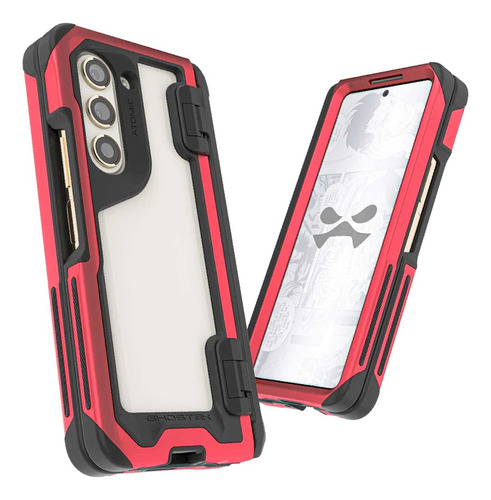 . Funda Ghostek Atomic Para Samsung Z Fold 5 Roja Aluminio 