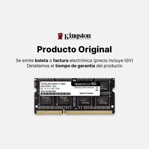 Memoria Ram Team Group Elite 8gb Ddr3l Sodimm 1600mhz Negra