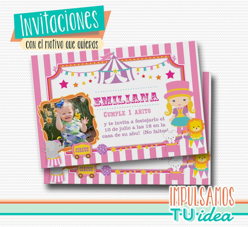 Cumple Circo - Invitación Circo Nena Para Imprimir