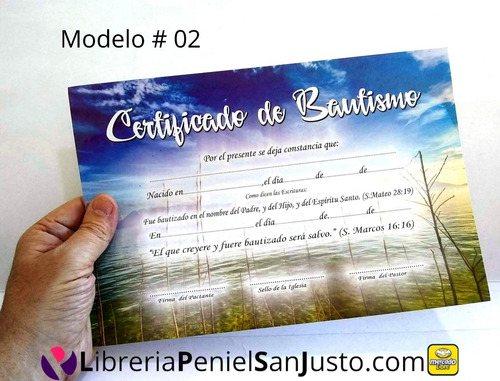 Imagen 4 de 9 de Certificados De Bautismo - Pack X 20 Unidades