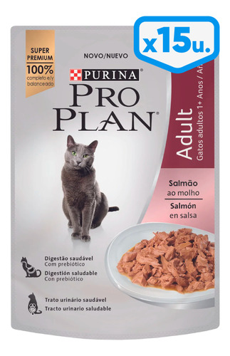 Pro Plan Adulto Salmón Pouch X85 Gr X 15 Unidades