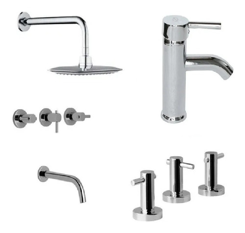 Set Griferías Hydros Zen Lever Baño Monocomando Lavatorio Ah