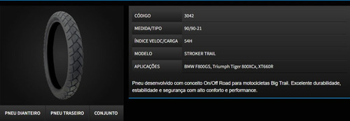 Par Pneu 150/70-17 + 90/90-21 Bmw F800 Technic Stroker Trail