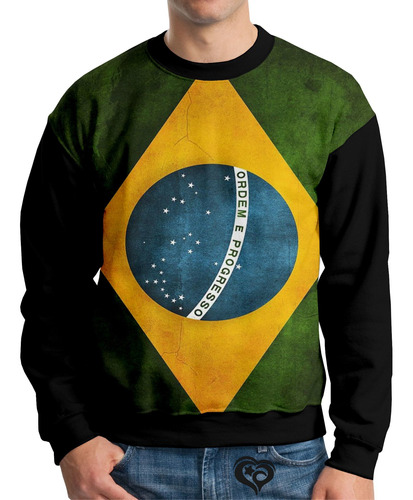 Moletom Brasil Adulto Bandeira Unissex Blusa Casaco