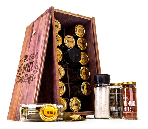 Kit Especias Gourmet Spice Box Home 18 Especias Caja Regalo