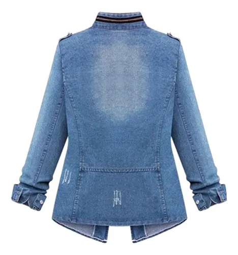 C Abrigo De Mujer, Estilo Casual, Talla Grande, Vaqueros Extra
