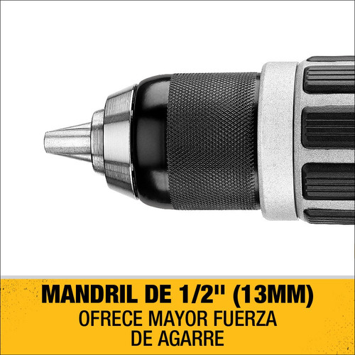 Imagen 5 de 6 de Taladro percutor atornillador inalámbrico de 13mm DeWalt DCD796 20V + accesorio
