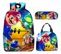 Comprar Nuevas Mochilas Escolares Super Mario Bros, Mochilas De Estudiantes Luigi, Bolsas De Almuerzo De Dibujos Animados, Estuche De Lápices Bonito 3 Pcs Set