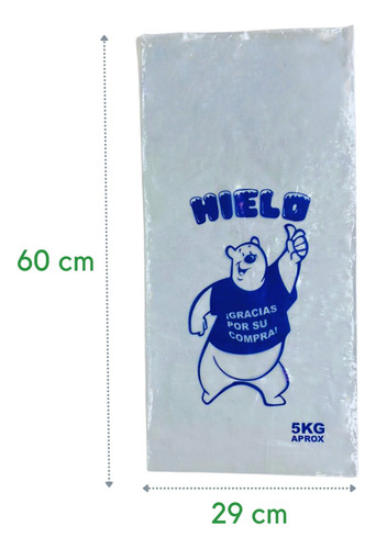 Imagen 3 de 3 de 1 Kilo Bolsa De Hielo Impresa Para 5 Kg Azul