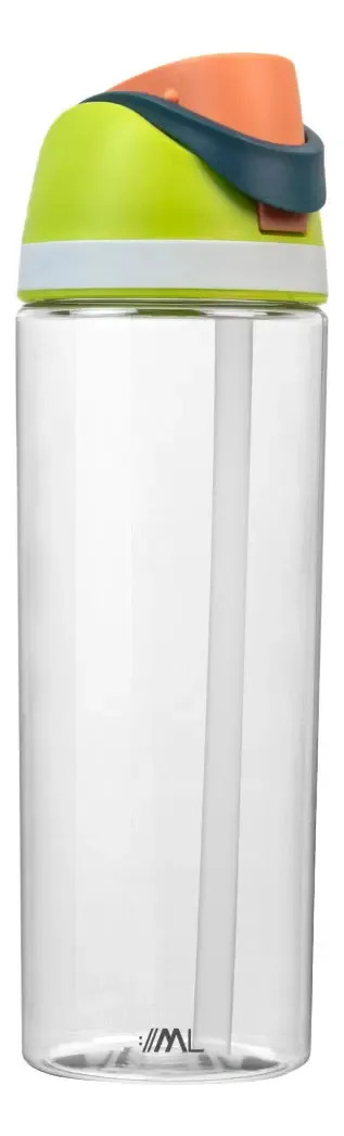 Viora Botella de Agua Deportiva Boost Clear 30 Oz (877ml) con Popote y Boquilla Dual Tritan Resistente Libre BPA, Sistema Antiderrames con Seguro, Portátil con Asa, Ideal Gym y Oficina (Verde)