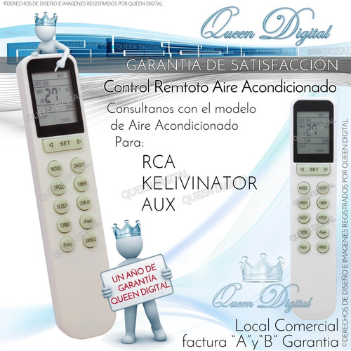 Imagen 2 de 10 de Control Remoto Aire Kelvinator Rca Aux Ykr-n/401e Ykr-n/301e