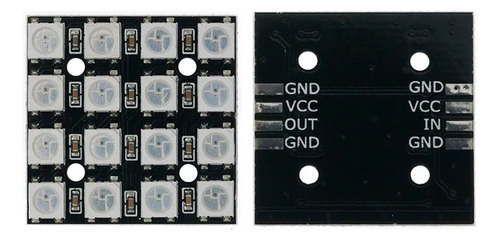 2 Matriz Rígida Cjmcu 4x4 16 Chip Led Ws2812b 5050 Rgb Esp32