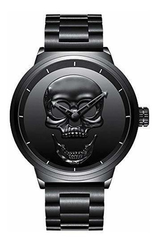 Gimto Creative 3d Skull Reloj De Hombre Cool Acero Inoxidabl