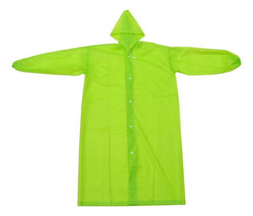 Poncho De Lluvia Reutilizable Verde Con Puños Elásticos Para