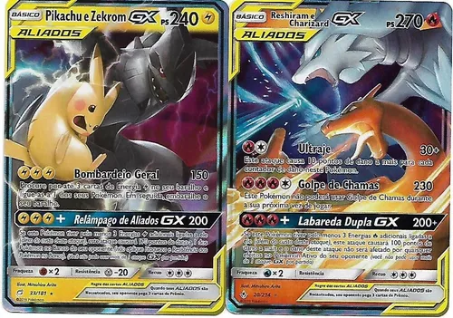 Card Pokemon Pikachu E Zekrom Gx Aliados