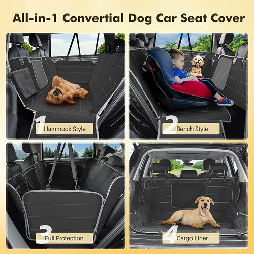 Funda De Asiento Trasero Para Perros Con Flancos Trapez...