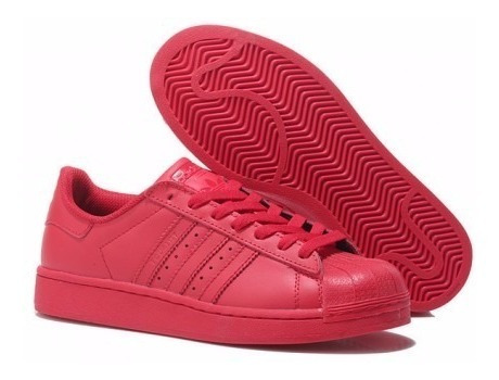 Tenis adidas Superstar Concha Rojo Original-nuevos Dama | Mercado Libre
