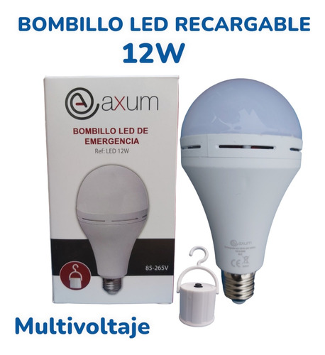 Bombillo Led Recargable 12w Multivoltaje + Socate *oferta*