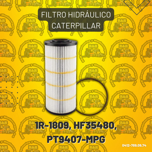 Filtro Hidráulico Caterpillar 1r-1809, Hf35480, Pt9407-mpg