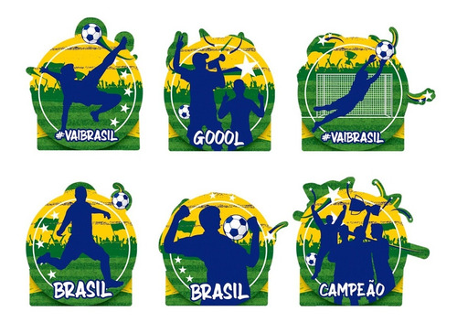 Decoração De Mesa Grande - Kit Enfeite - Torcida Vai Brasil!