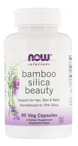 Now Foods Solutions Bamboo Silica Beauty Cabello Piel X 90c