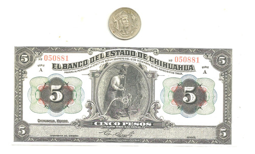 Moneda De Plata Con Billete De Revolucion