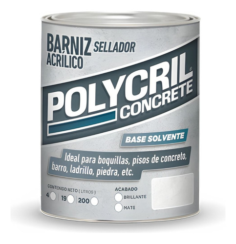 Polycril Concrete Barniz Sellador Acrilico Transparente 1lt