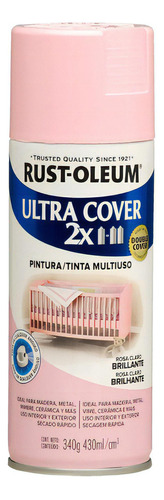 Pintura Aerosol Ultra Cover 2x 420 Ml / 340 Gr. Rust Oleum Color Rosa Claro Brillante