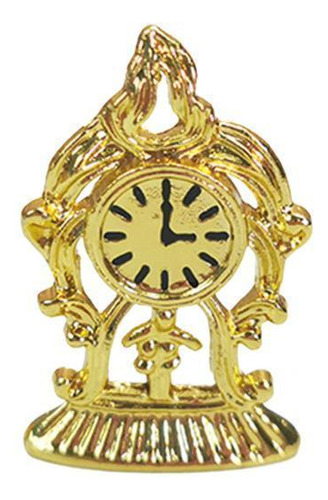 2 Mini Reloj De Pared Dorado Para 1/12 Casa De Muñecas O