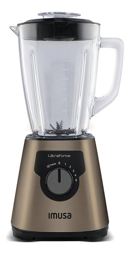 Liquidificador dourado Imusa Ultraforce com copo de vidro