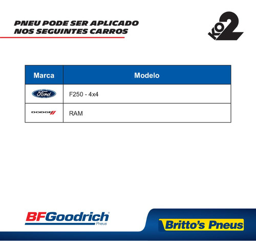 Kit 4 Pneus Bf Goodrich Aro 16 - 305/70 R16 All-terrain Ko2