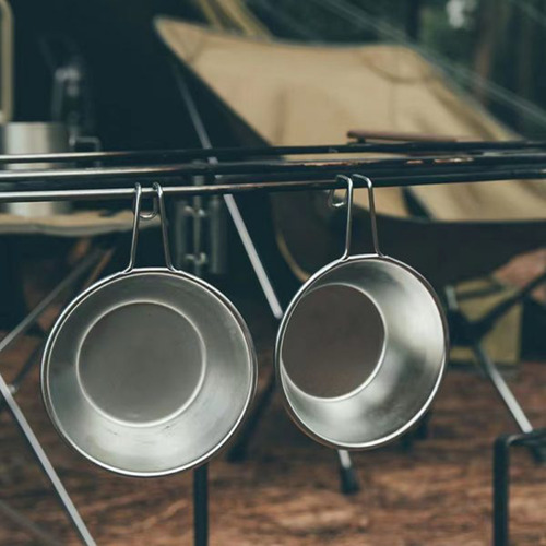 Set De Platos 4 Piezas Plegable De Acero Acampar Picnic