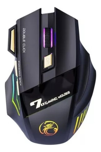 Mouse Gamer 7 Botones Inalámbrico Luz Rgb 3200dpi Recargable