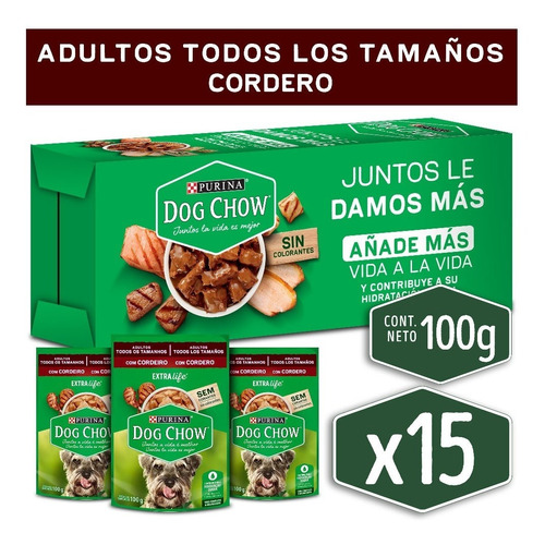 Alimento Para Perro Dog Chow® Adultos Cordero Sobre 100g