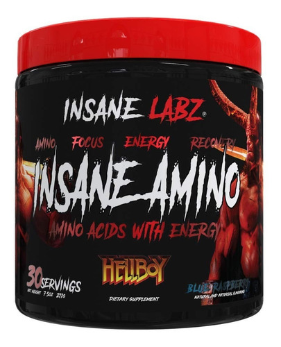 Aminoacidos Insane Labz Hellboy Amino 30 Porciones Sabor Mora azul