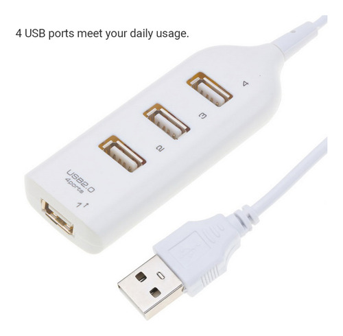 Hub Usb De 4 Puertos, Divisor Usb 2.0/1.1 Portátil De 1 Metr