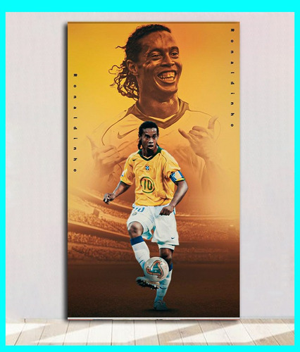 Cuadro Decorativo Ronaldinho 29x50 Cm Futbol Ronaldinho 10 