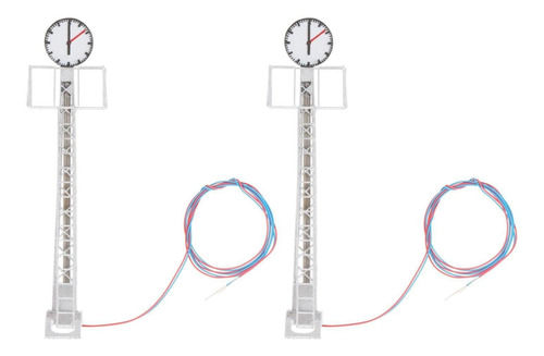 2x 1/87 Modelo De Luces De Ferrocarril Escala Ho Plata