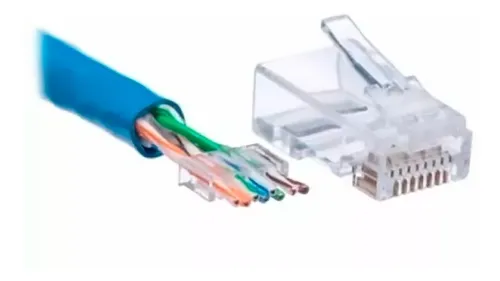 Conector Macho Rj-45 Cat-6 Com Guia Pacote Com 100 Unid