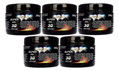  Kit 5 Super Gel 30 Ervas 250g Super Potencia Conforto