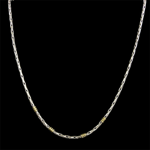 Cadena De Plata 925 Y Detalle En Oro 16,7 Gr Plata (Usado)
