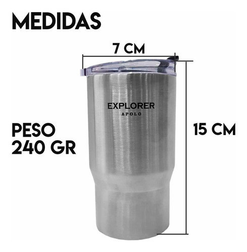 Imagen 5 de 10 de Vaso Térmico Cafe 414 Ml Acero Inoxidable