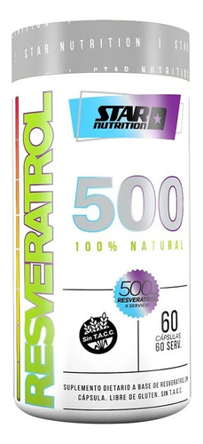 Resveratrol 500 Premium Star Nutrition Antioxidante X60 Caps