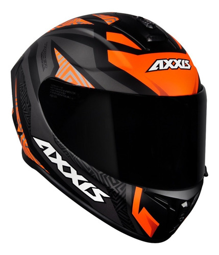 Capacete Axxis Draken Tracer Matt Grey Orange