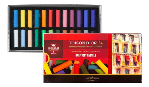 Pastel Seco Toison D´or 24 Cores Half - Koh-i-noor Cor Mix